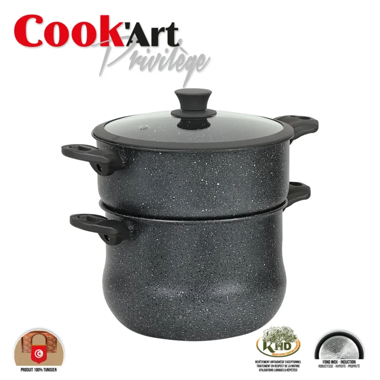 COUSCOUSSIER 6L+CV SIL COOK'ART PRIVILEGE IND GRIS — Gris + Clapet Vapeur