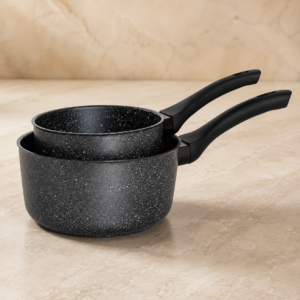 LOT 2 CASSEROLE 16&18 CM COOK ART PRIVILEGE IND NOIR