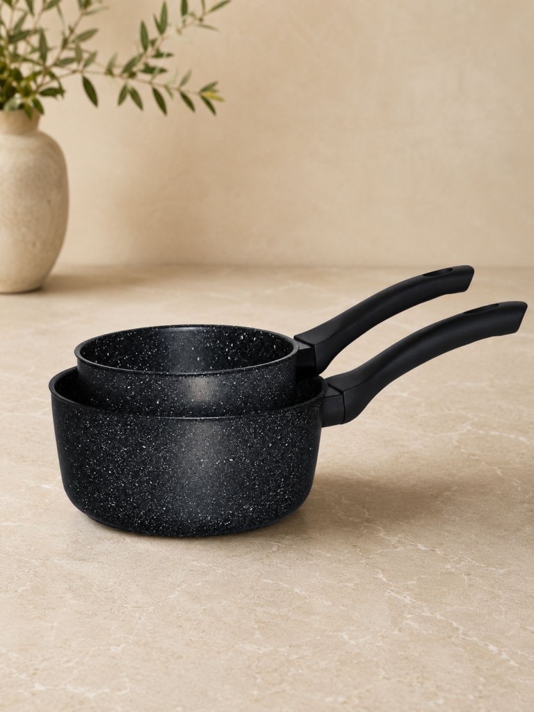 LOT 2 CASSEROLE 16&20 COOK'ART PRIVILEGE IND NOIR — Noir