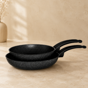 Lot 2 Poêles 24 & 28 cm – Noir Carbone