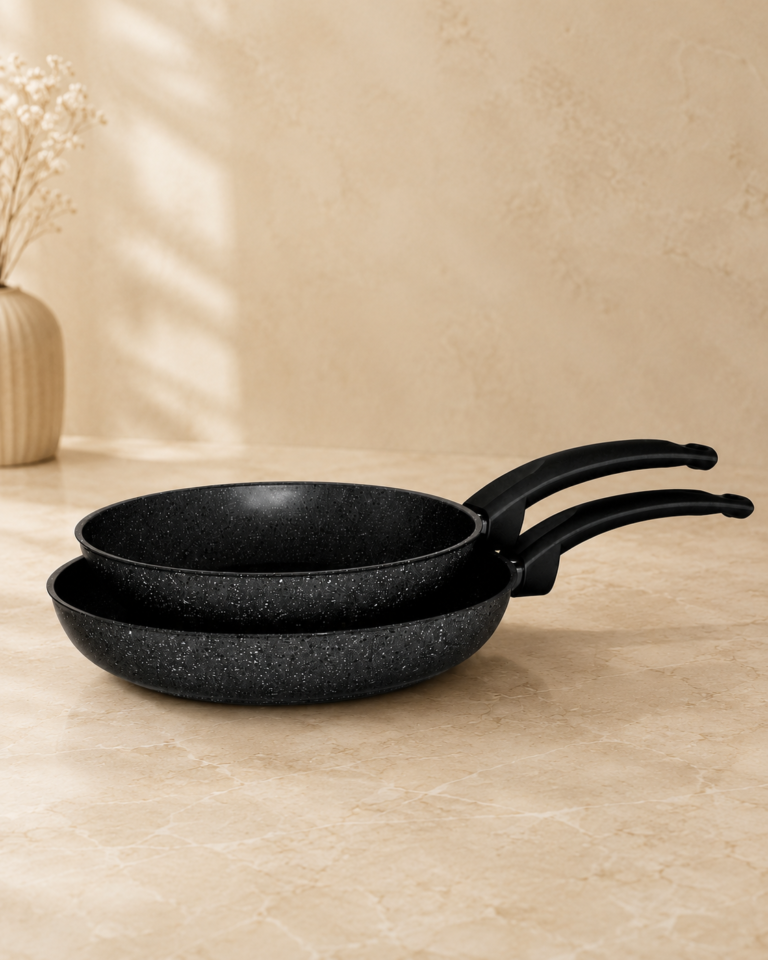 Lot 2 Poêles 24 & 28 cm – Noir Carbone — Noir