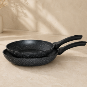 Lot 2 Poêles 24 & 28 cm – Gris Métallisé