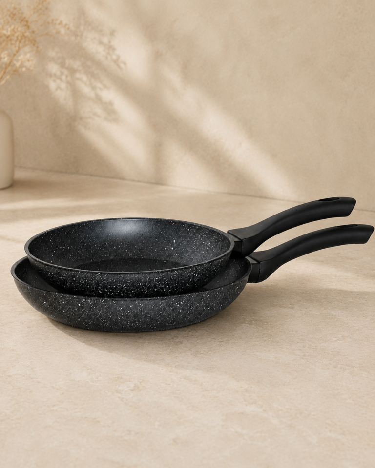 Lot 2 Poêles 24 & 28 cm – Gris Métallisé — Gris