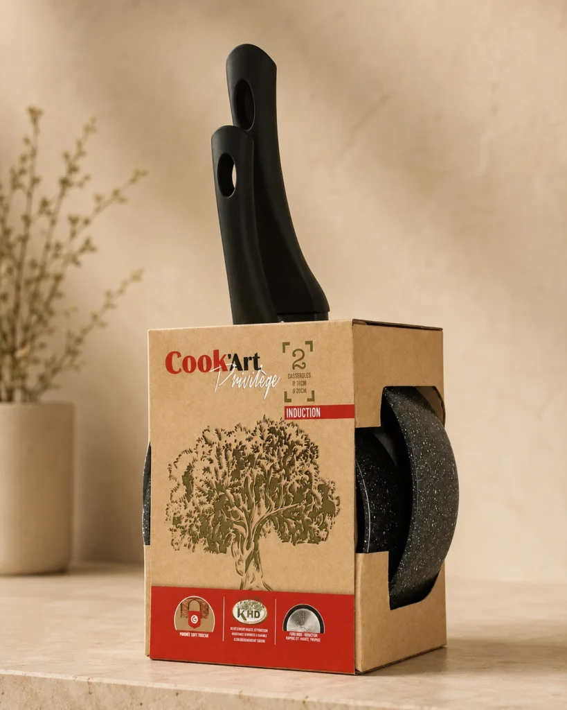 Lot de 2 Casseroles Induction Cook'Art Privilège 16&20 cm