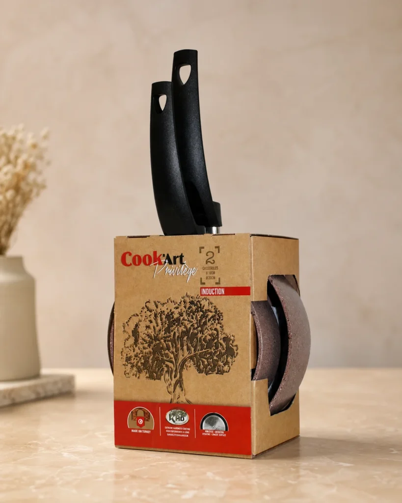 Lot de 2 casseroles induction Cook'Art Privilège 16&18 cm