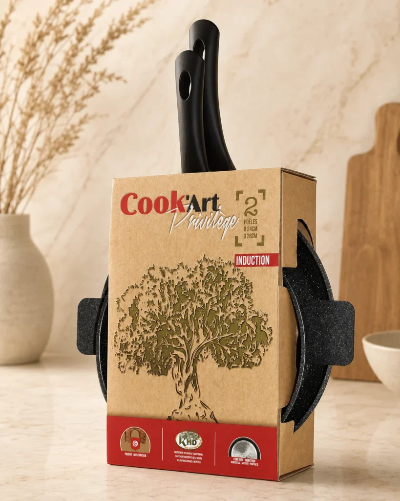 Lot de 2 Poêles Induction Cook'Art Privilège 24&28 cm — Noir