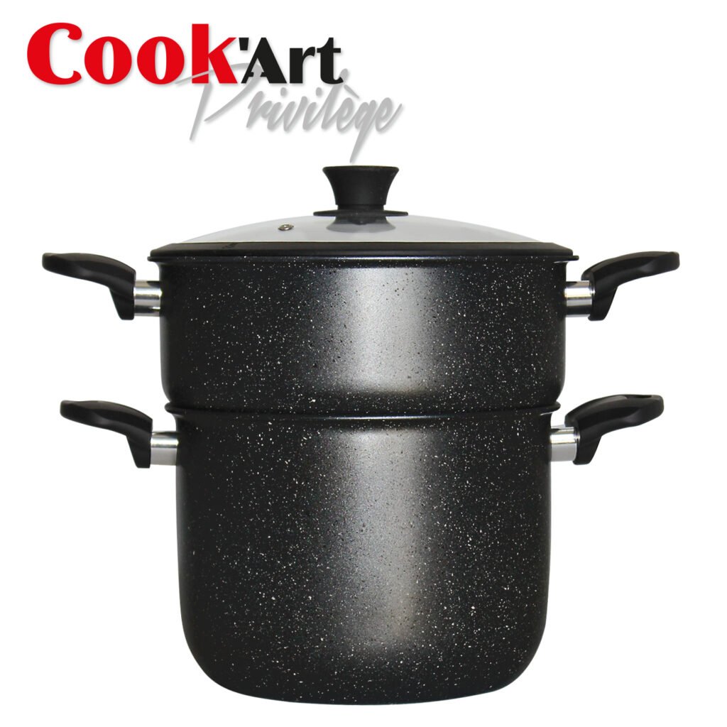 Couscoussier Induction 6L Cook'Art Privilège avec Couvercle Silicone — Noir