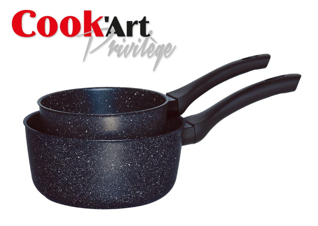 Lot de 2 Casseroles Induction Cook'Art Privilège 16&20 cm — Noir