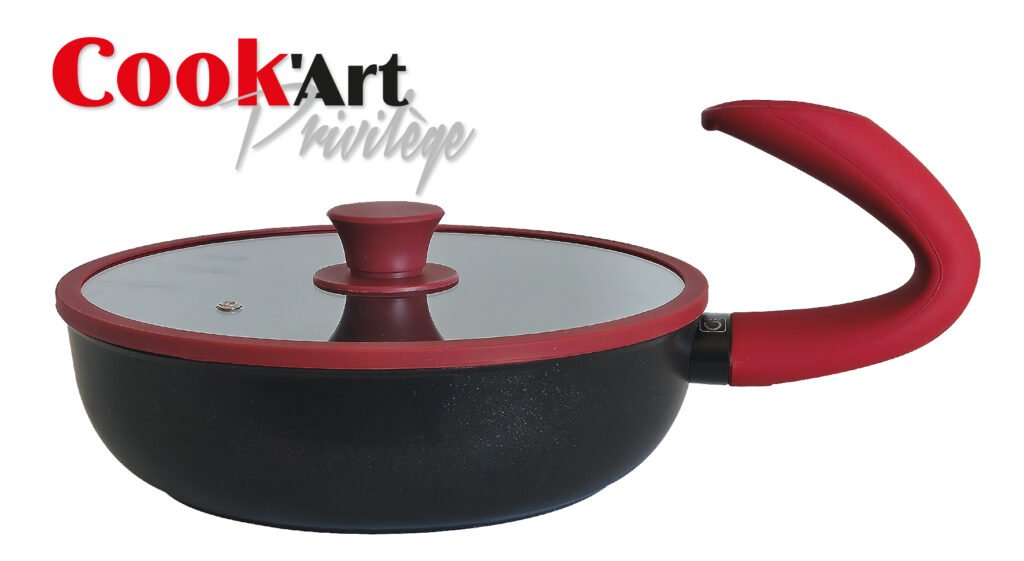 Sauteuse 24cm+CV Silicone G-ZERO Cook'Art Privilège — Rouge