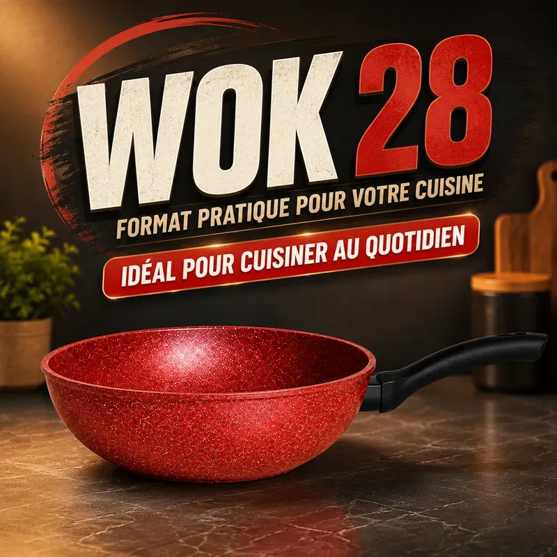 Wok Induction 28 cm Cook'Art Privilège — Rouge