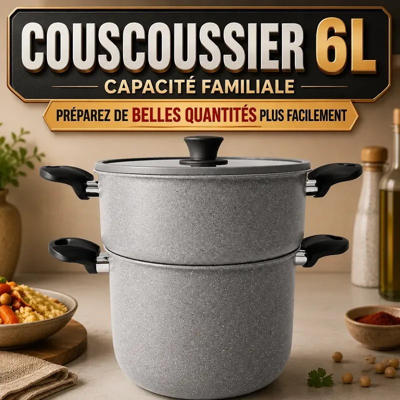 Couscoussier Induction 6L Cook'Art Privilège avec Couvercle Silicone