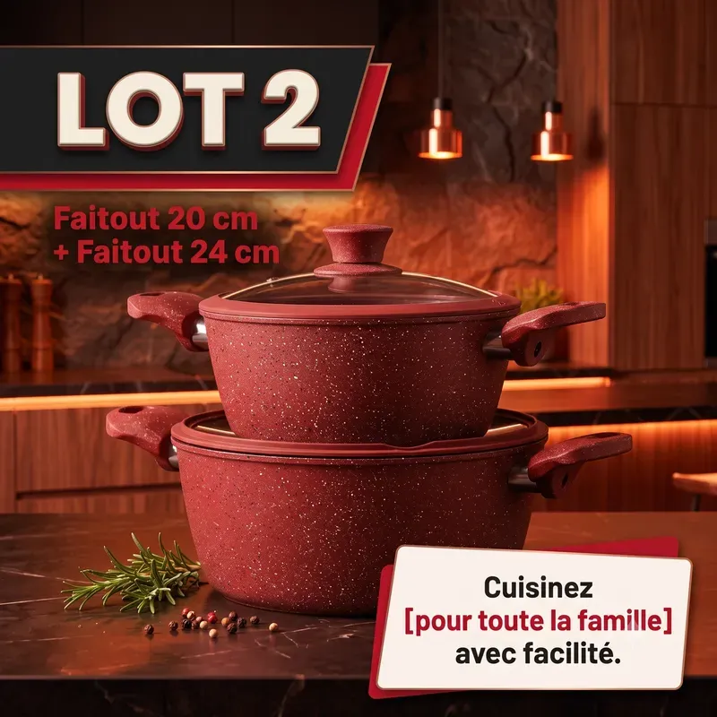 Lot de 2 Faitouts Induction Cook'Art Privilège 20&24cm