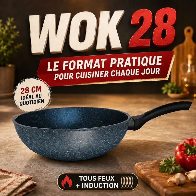 Wok Induction 28 cm Cook'Art Privilège — Gris