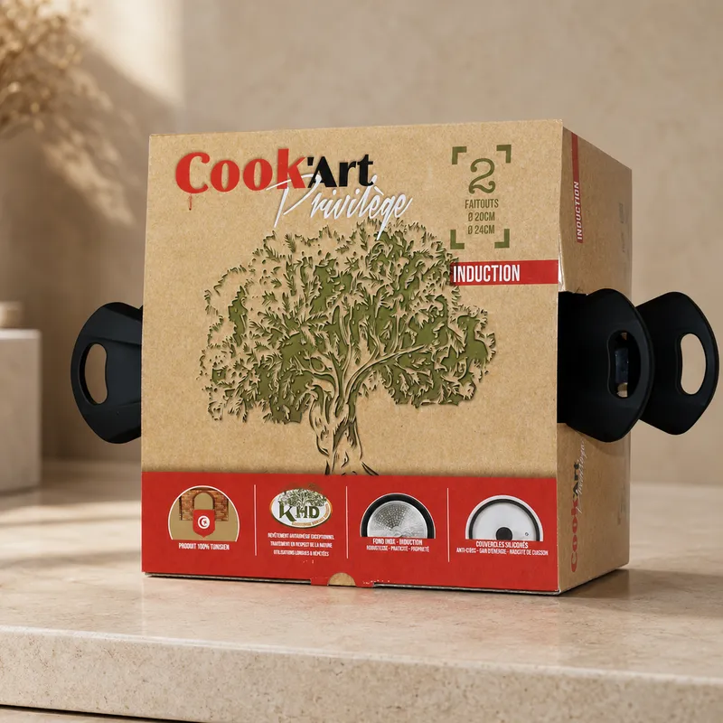 Lot de 2 Faitouts Induction Cook'Art Privilège 20&24cm